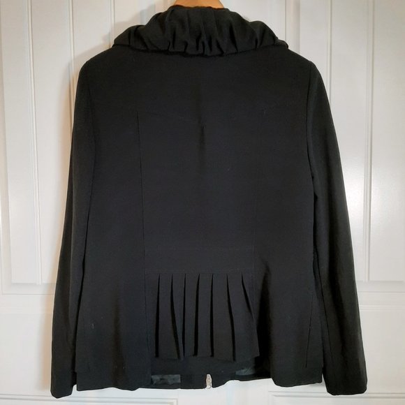 Joseph Ribkoff Black Pleated Full Zip Long Sleeve Jacket - Picture 5 of 12